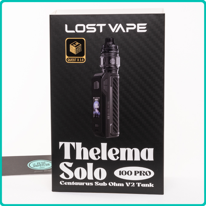 Packaging du Kit thelema solo 100 Pro Lost Vape